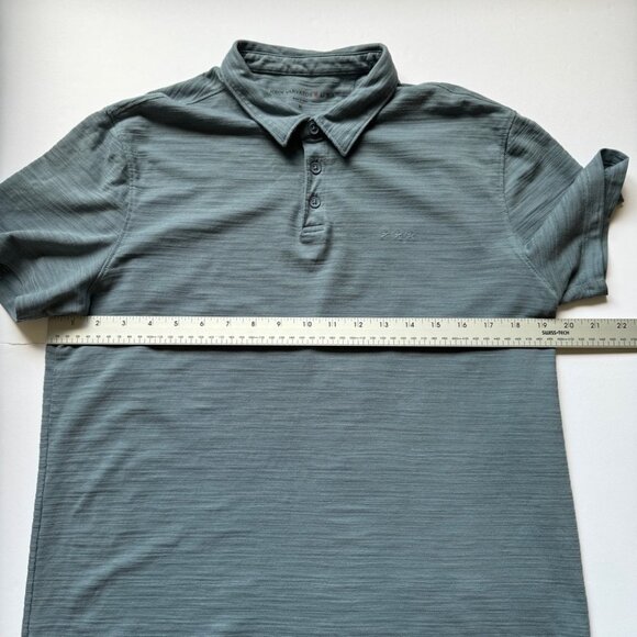 John Varvatos Polo Shirt Short Sleeve Blue Collared 3 Button 100% Cotton Sz M - Picture 9 of 13